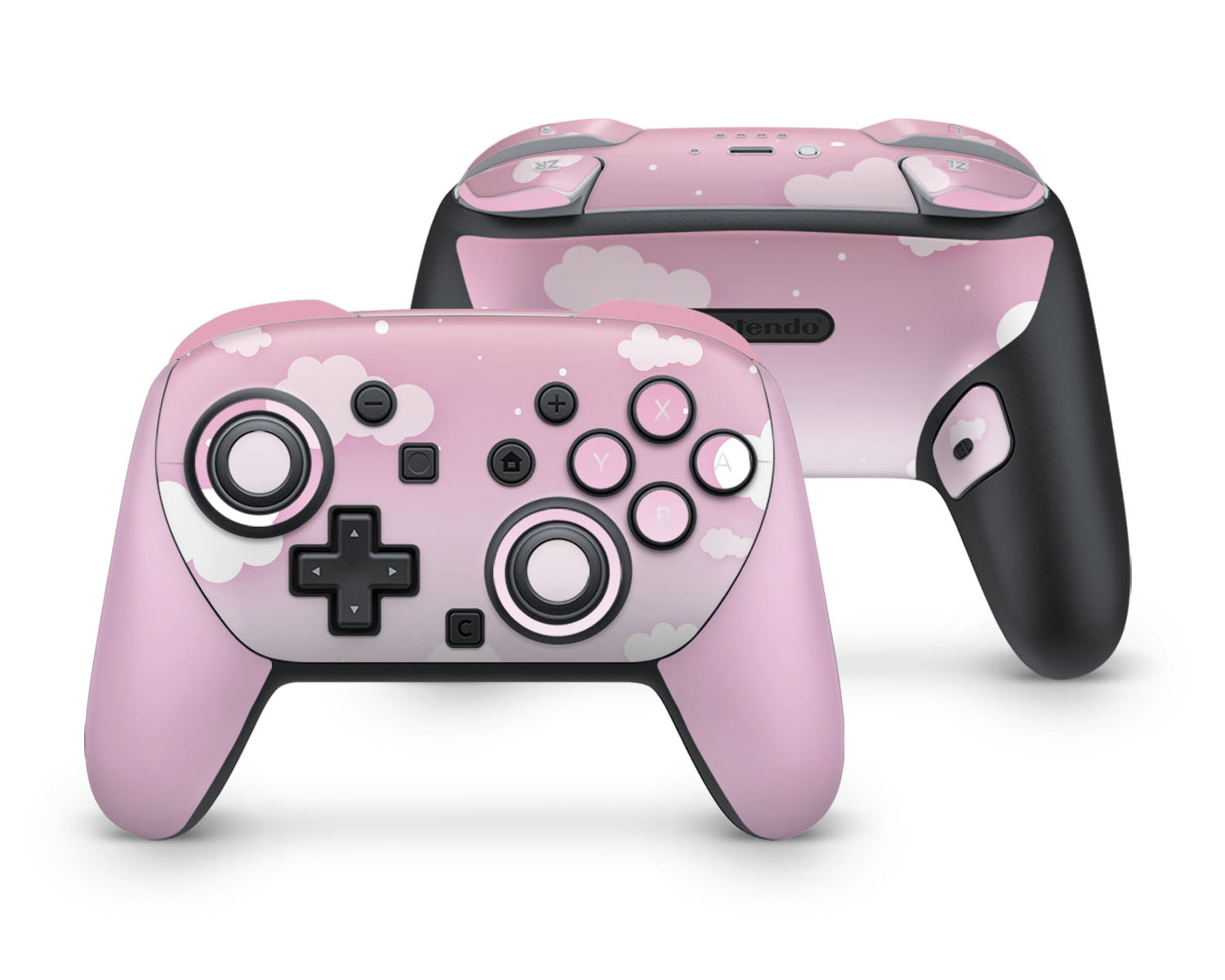 Lux Skins Nintendo Switch 2 Pro Controller Dreamy Pastel Pink CloudsSkins - Art Clouds Skin