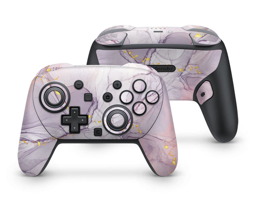 Lux Skins Nintendo Switch 2 Pro Controller Ethereal Purple Gold MarbleSkins - Pattern Marble Skin