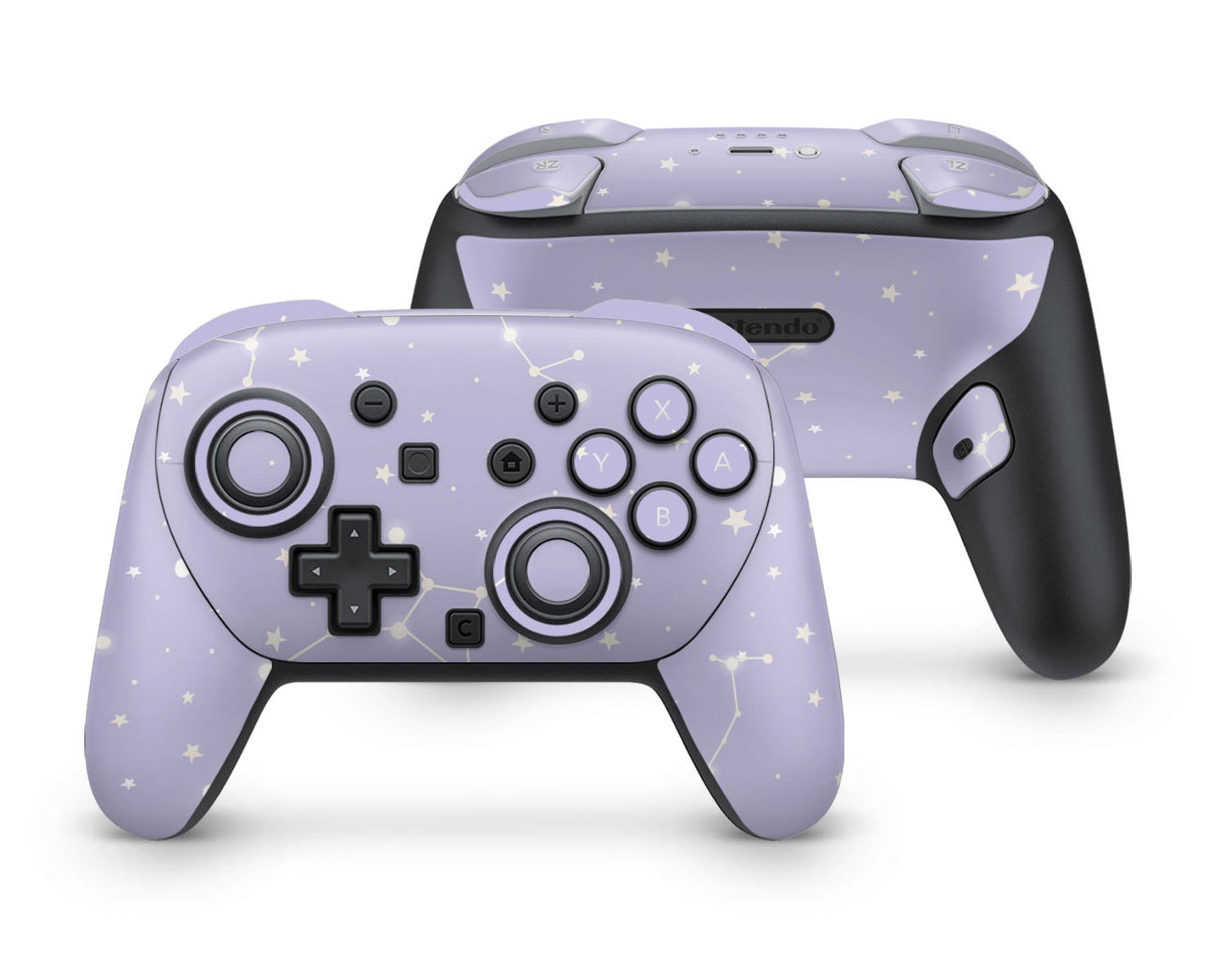 Lux Skins Nintendo Switch 2 Pro Controller Constellation Stargazing PurpleSkins - Pattern Galaxy Skin