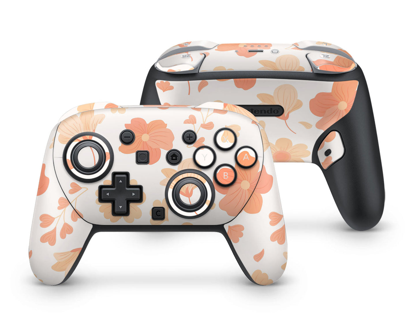 Lux Skins Nintendo Switch 2 Pro Controller Orange Spring SeasonSkins - Art Floral Skin