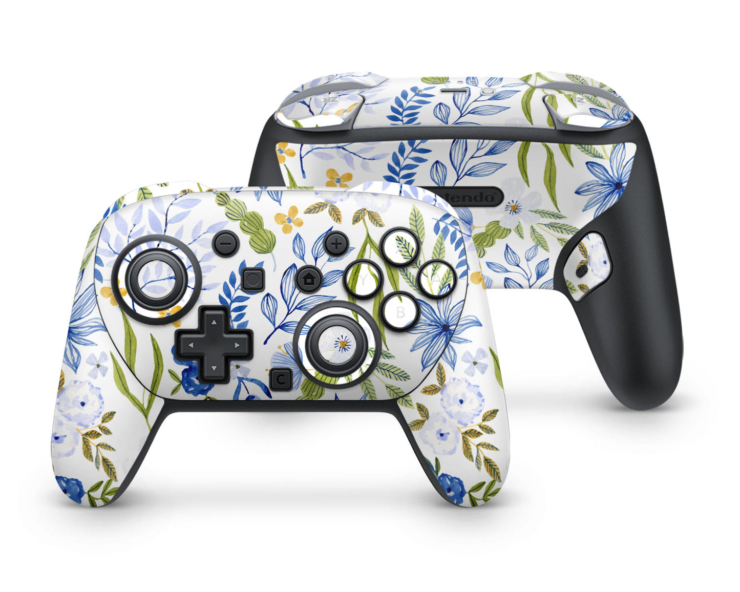 Lux Skins Nintendo Switch 2 Pro Controller Nature Blue FloralSkins - Pattern Floral Skin