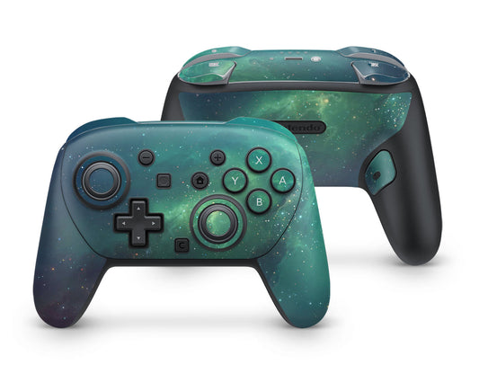 Lux Skins Nintendo Switch 2 Pro Controller Green Stardust GalaxySkins - Pattern Galaxy Skin