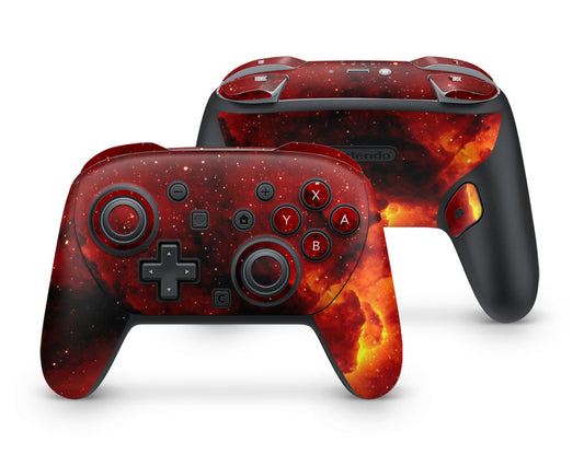 Lux Skins Nintendo Switch 2 Pro Controller Red Stardust GalaxySkins - Pattern Galaxy Skin