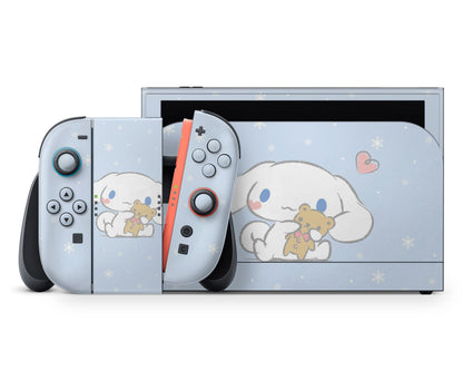 Lux Skins Nintendo Switch 2 Cinnamoroll Baby Blue Full Set +Tempered Glass Skins - Pop culture Cinnamoroll Skin