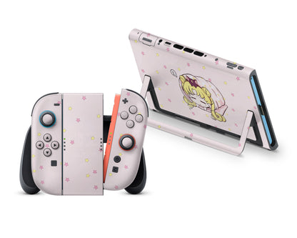 Sleeping Sailor Moon Pastel Pink Nintendo Switch 2 Skin