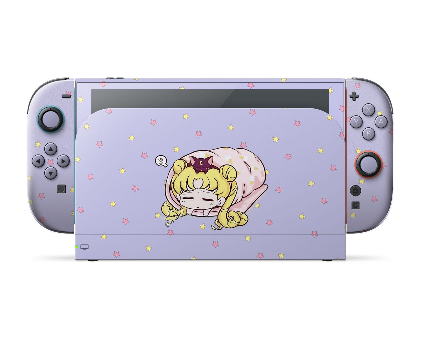 Lux Skins Nintendo Switch 2 Sleeping Sailor Moon Pastel Lavender Full Set Skins - Pop culture Sailor Moon Skin