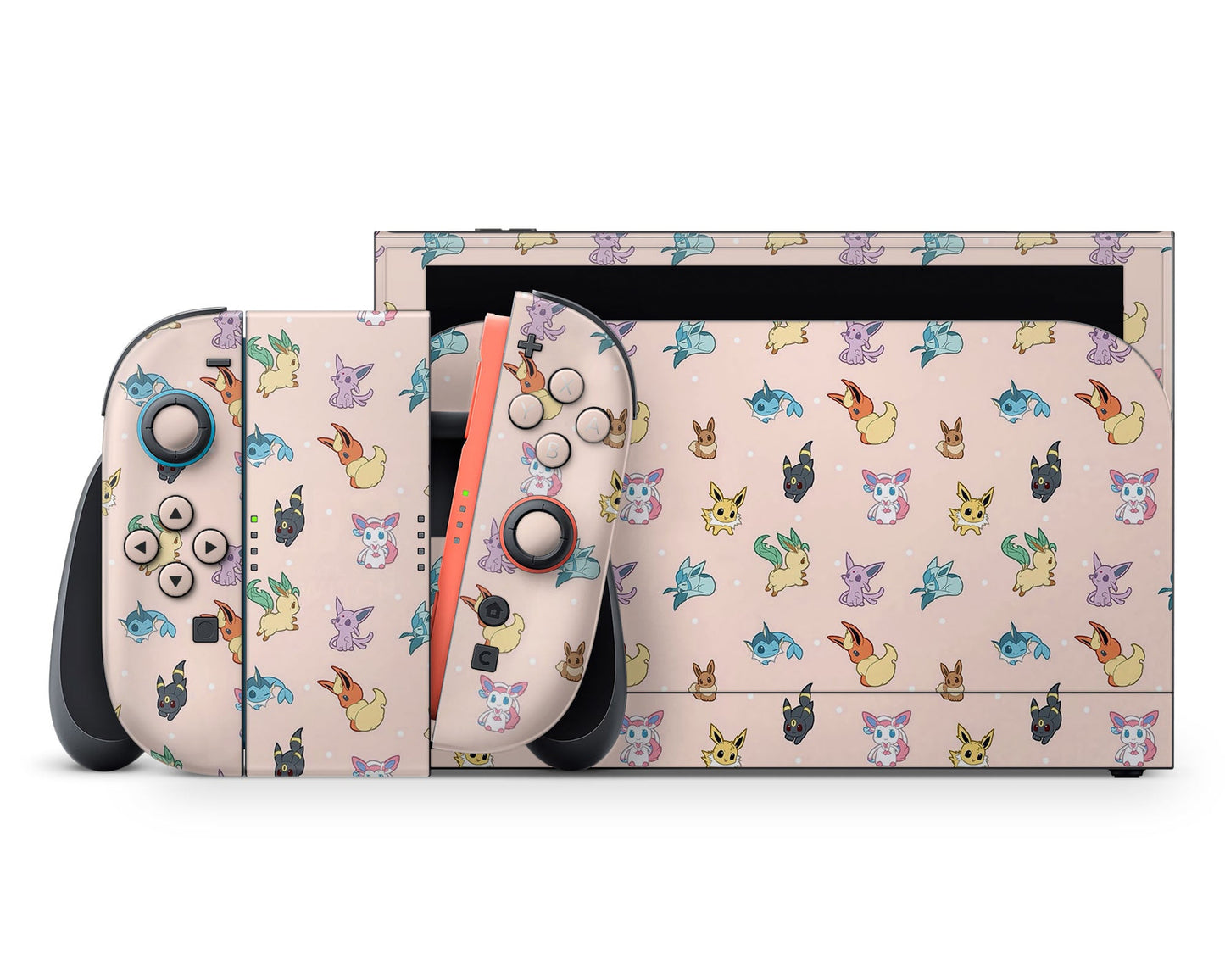 Lux Skins Nintendo Switch 2 Pokemon Eevee Evolution Full Set +Tempered Glass Skins - Pop culture Pokemon Skin