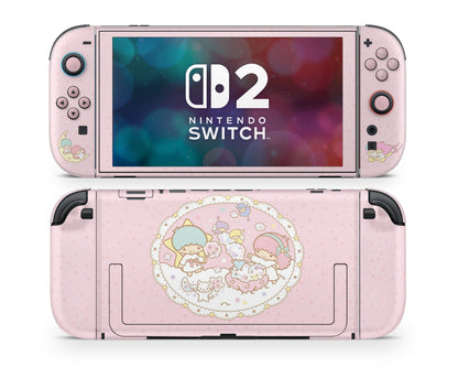 Lux Skins Nintendo Switch 2 Little Twin Stars Pink Joycons Only Skins - Pop culture My Little Twin Star Skin
