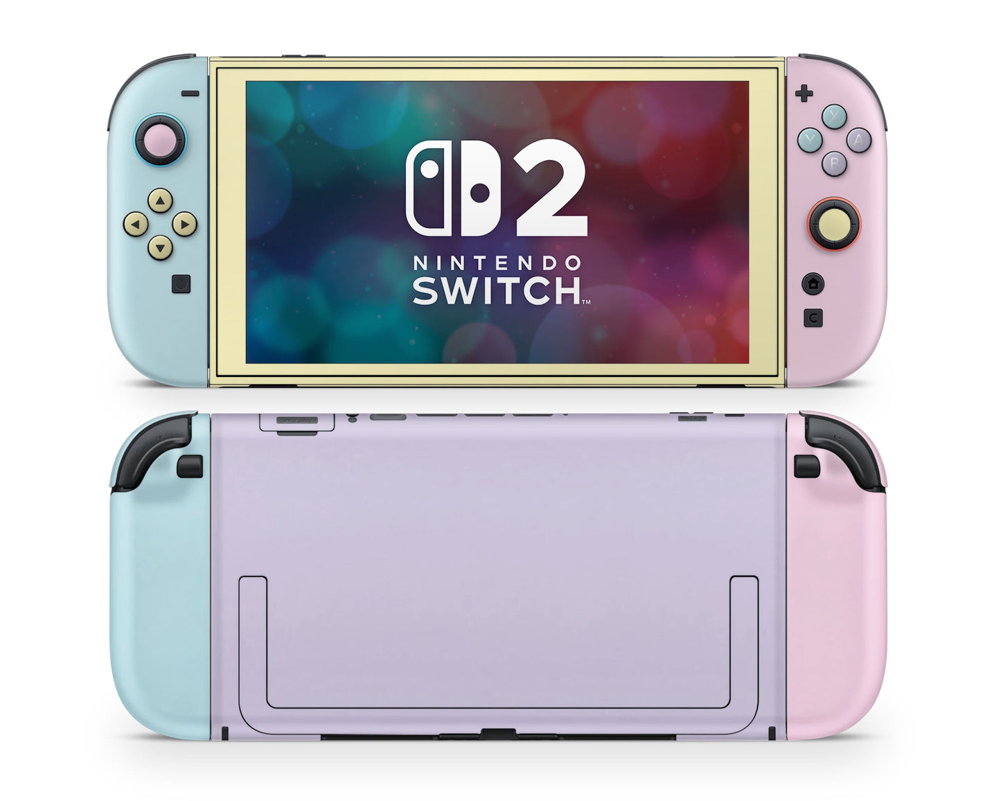 Lux Skins Nintendo Switch 2 Seafoam Retro 80s Pastel Blocking Classic no logo Skins - Solid Colours Colour Blocking Skin