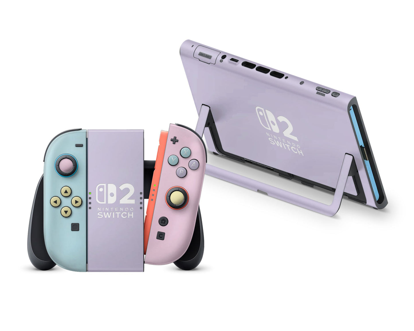 Seafoam Retro 80s Pastel Blocking Nintendo Switch 2 Skin