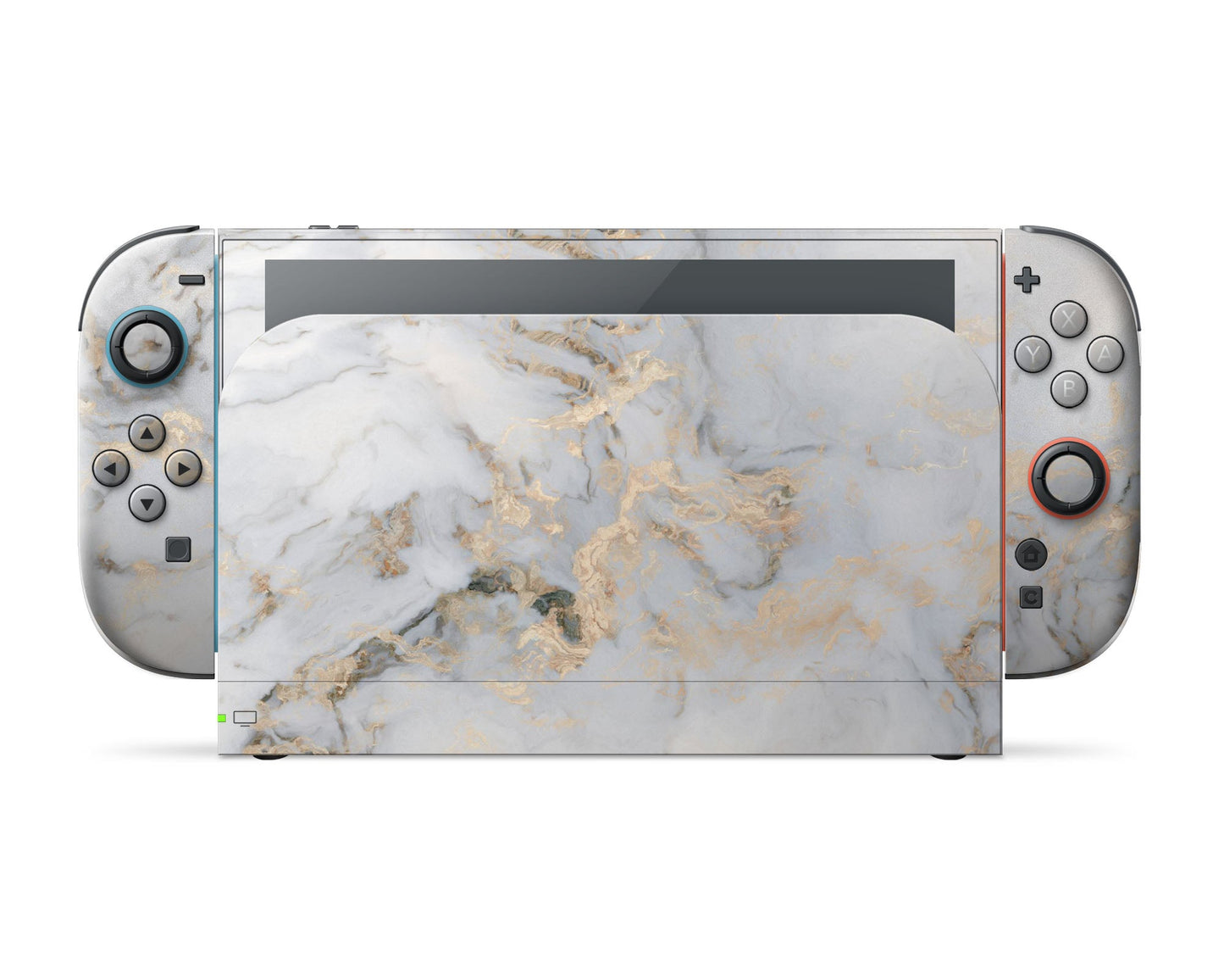 Lux Skins Nintendo Switch 2 Ethereal White Gold Marble Classic no logo Skins - Pattern Marble Skin