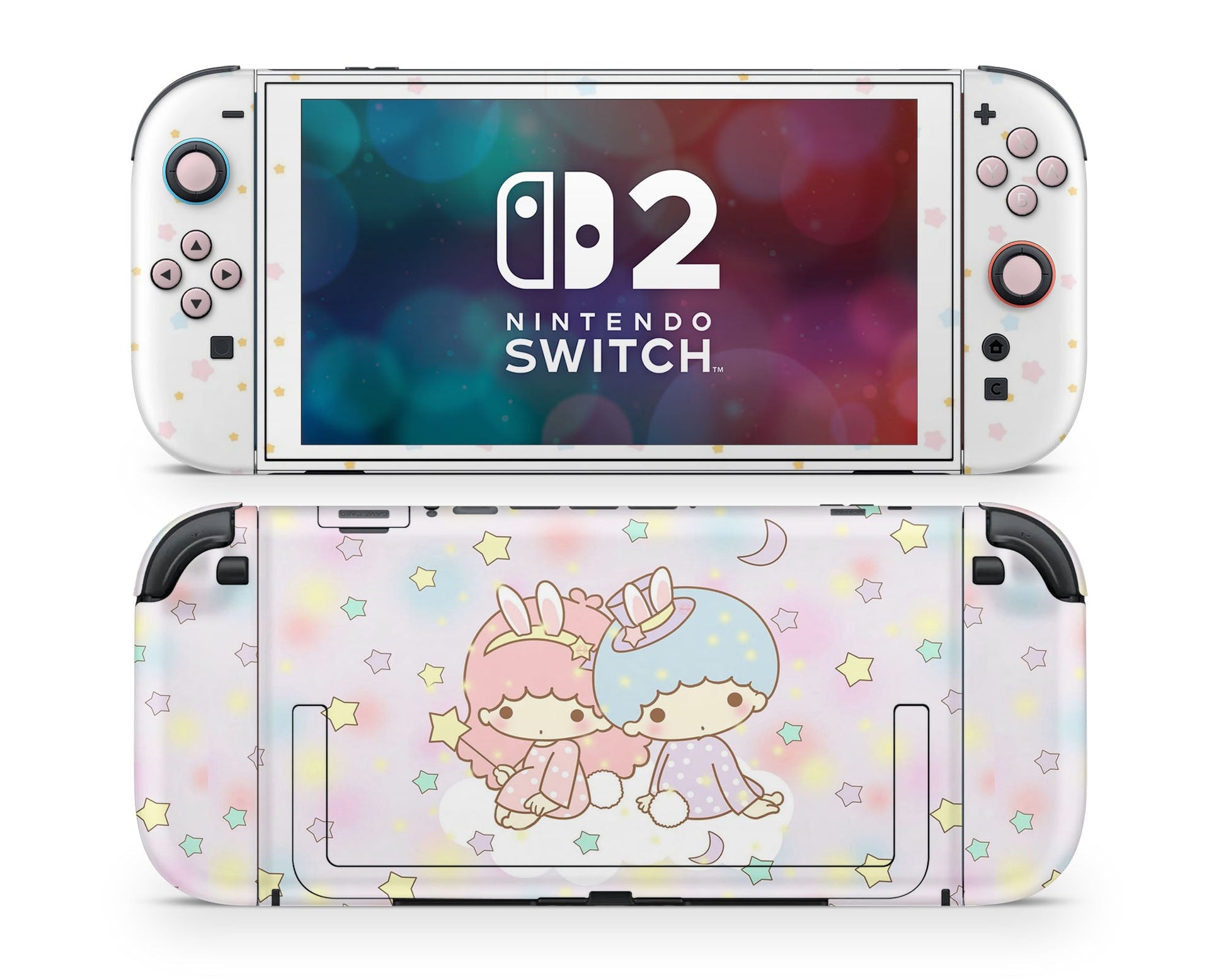 Lux Skins Nintendo Switch 2 Little Twin Stars Dreamy White Joycons Only Skins - Pop culture My Little Twin Star Skin