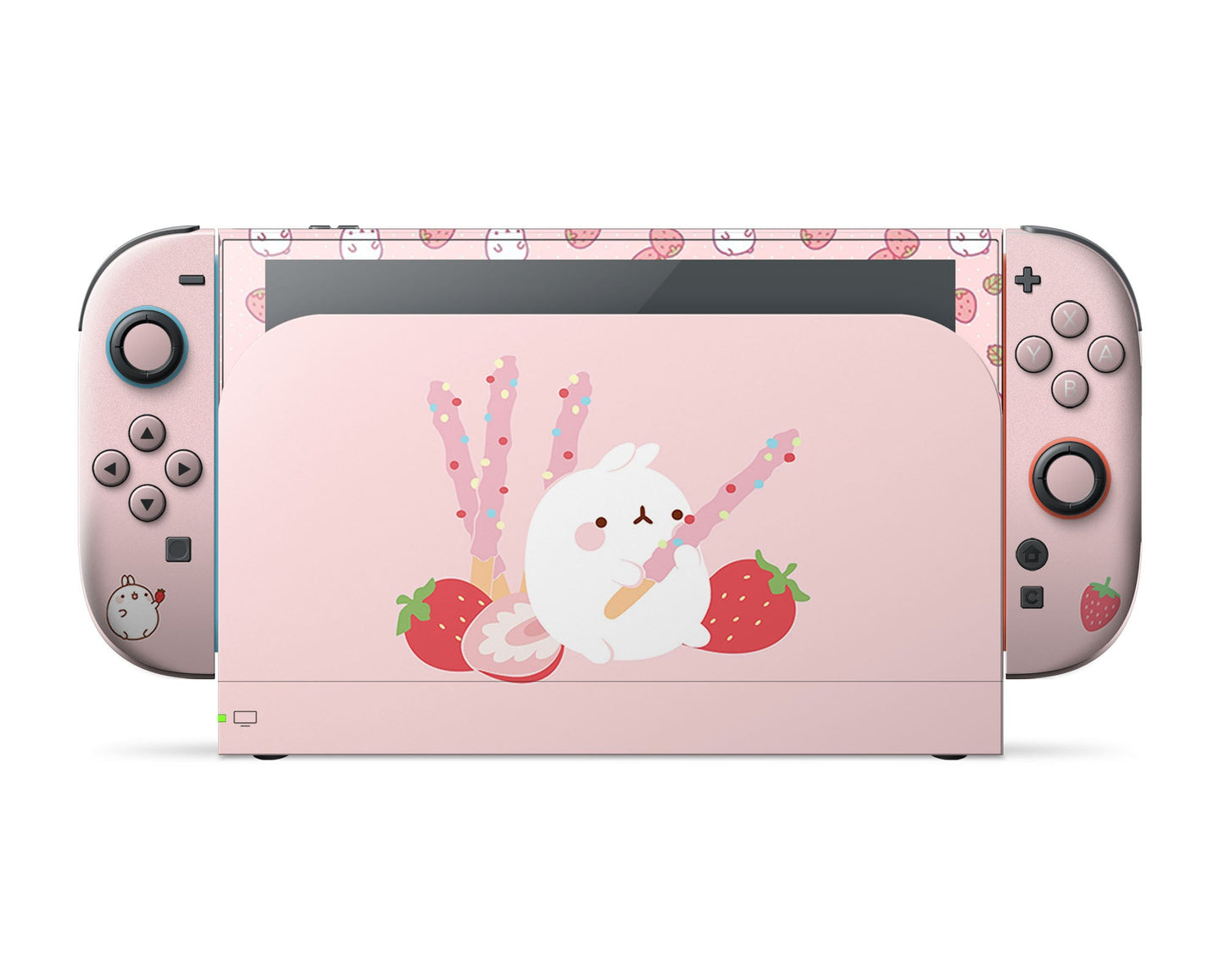 Lux Skins Nintendo Switch 2 Pink Pastel Molang Bunny Rabbit Full Set Skins - Pop culture Molang Skin