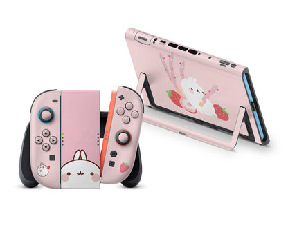 Pink Pastel Molang Bunny Rabbit Nintendo Switch 2 Skin