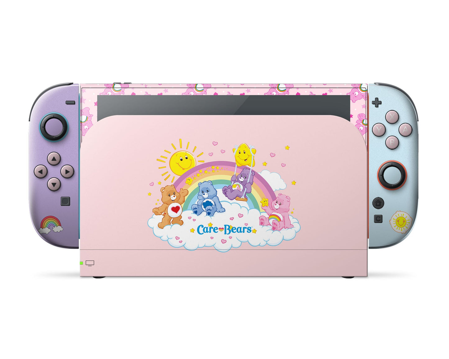 Lux Skins Nintendo Switch 2 Care Bears Rainbow Pink Full Set Skins - Pop culture Care Bears Skin