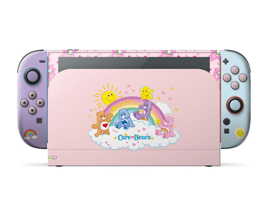 Lux Skins Nintendo Switch 2 Care Bears Rainbow Pink Full Set Skins - Pop culture Care Bears Skin