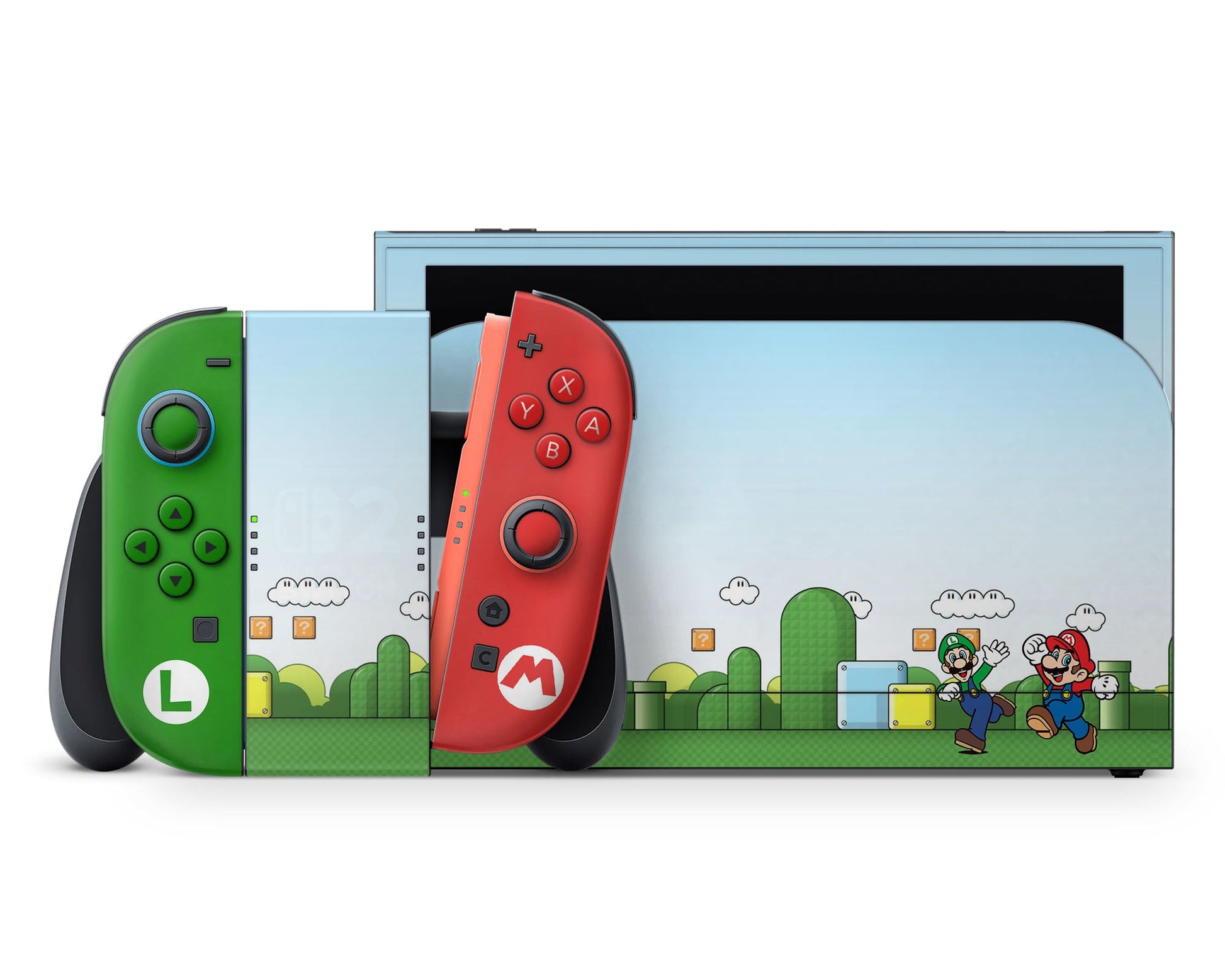 Lux Skins Nintendo Switch 2 Super Mario Bros Full Set +Tempered Glass Skins - Pop culture Mario Skin