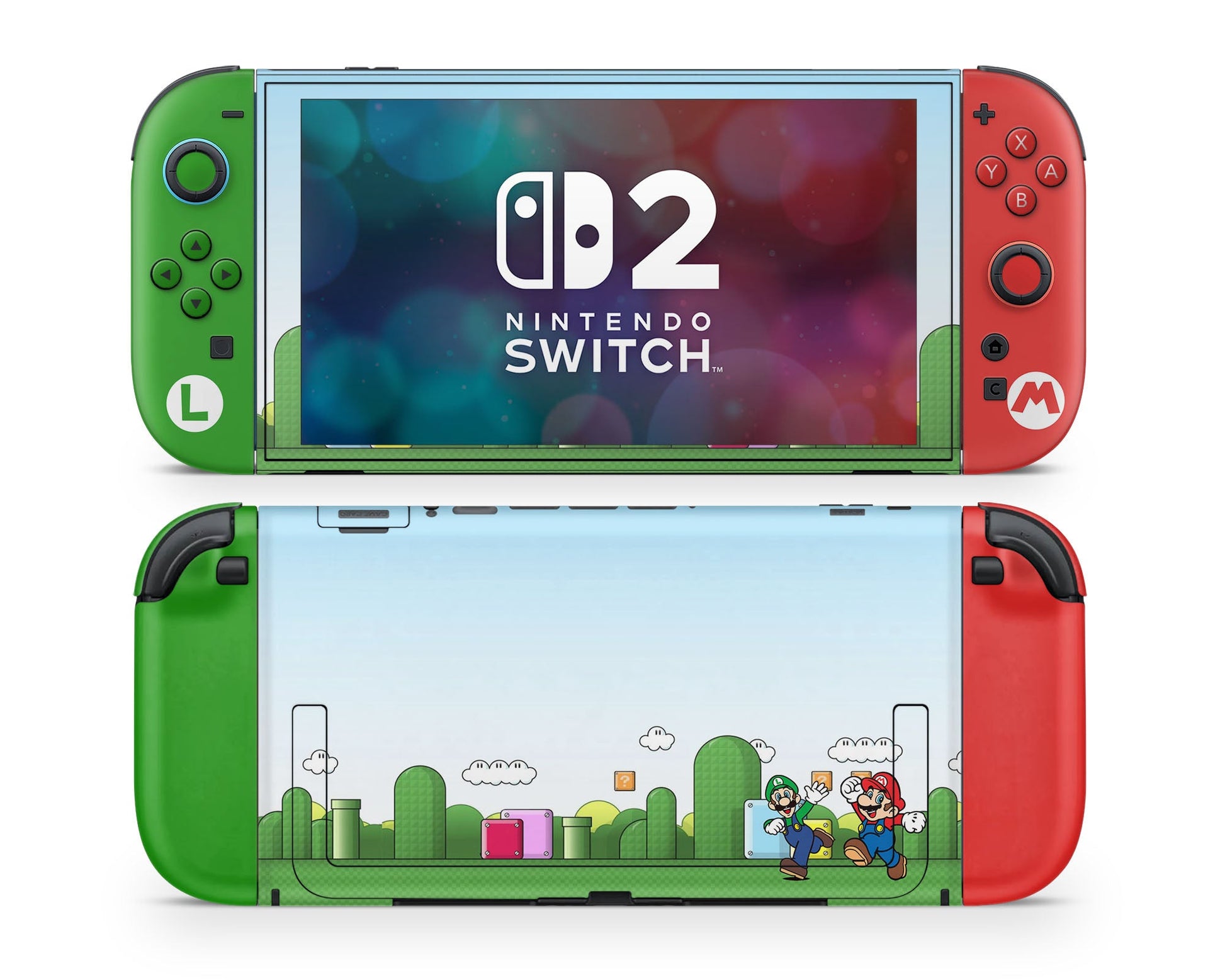 Lux Skins Nintendo Switch 2 Super Mario Bros Joycons Only Skins - Pop culture Mario Skin