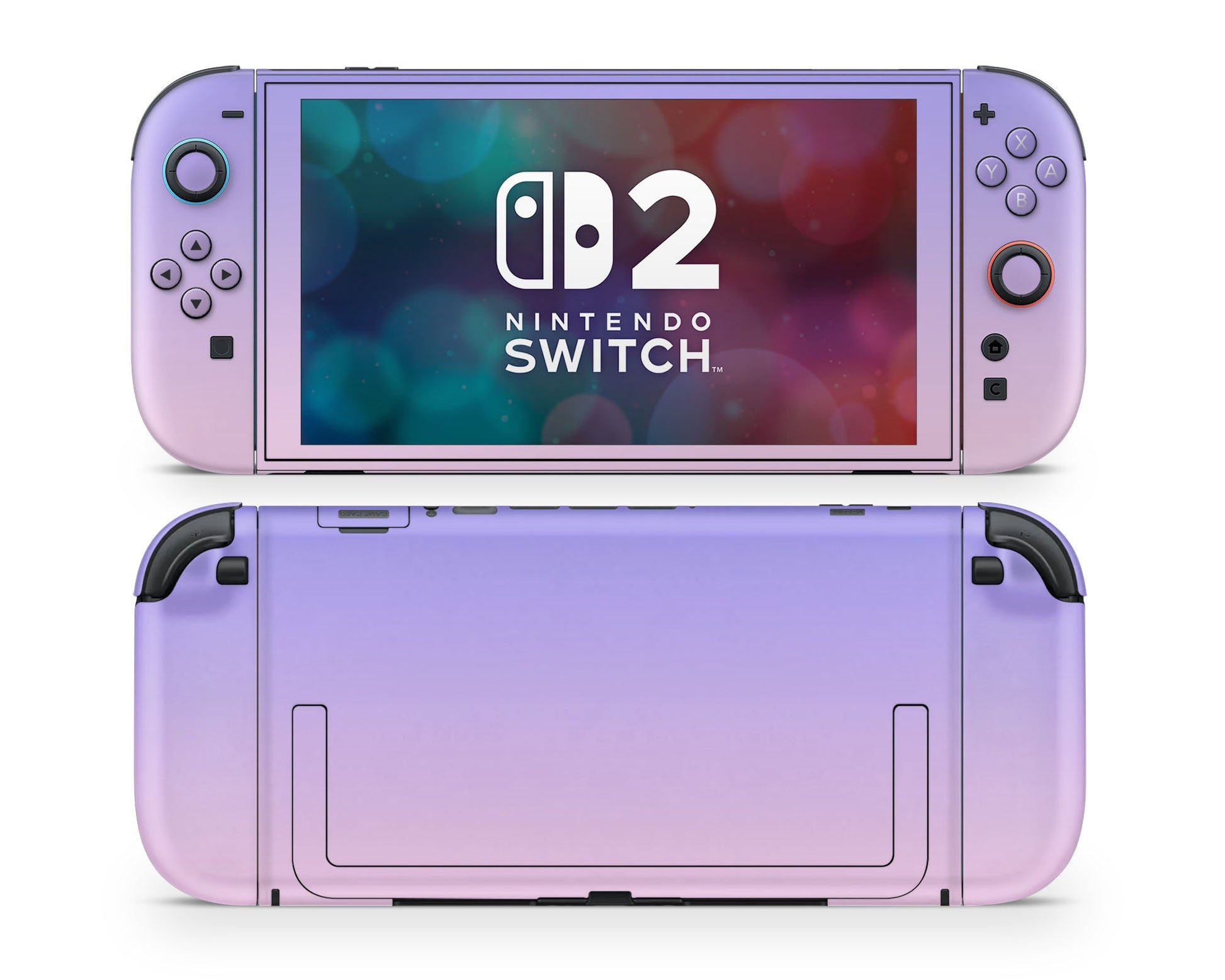Lux Skins Nintendo Switch 2 Pastel Purple Pink Gradient Classic no logo Skins - Solid Colours Gradient Skin