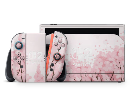 Lux Skins Nintendo Switch 2 Cherry Blossom Tree Nintendo logo Skins - Art Floral Skin