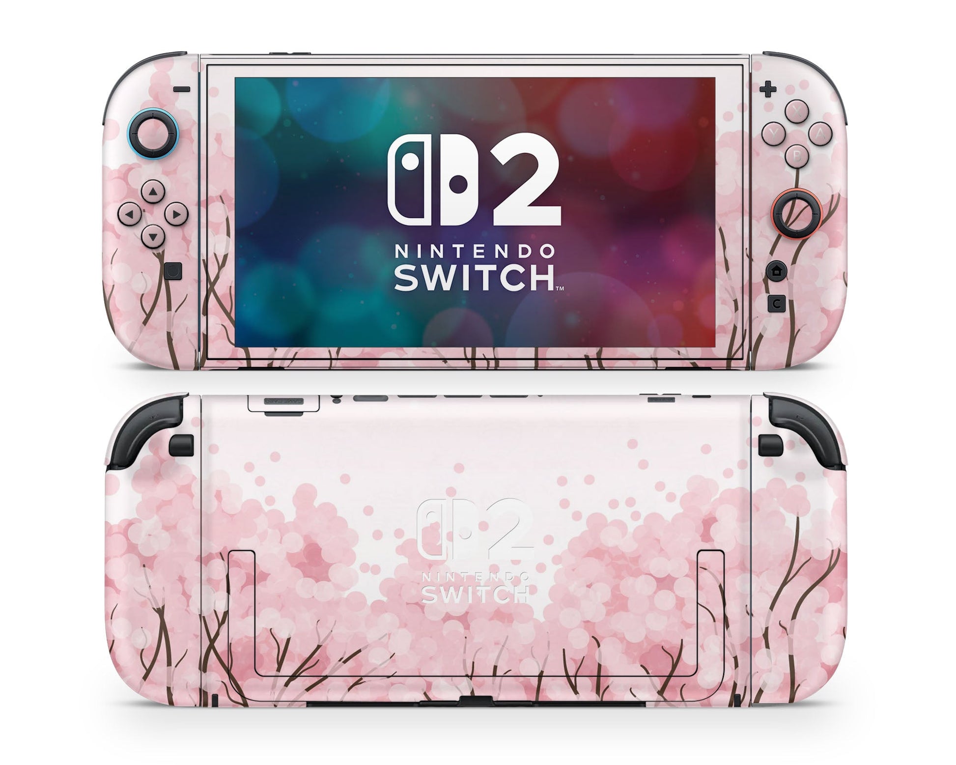 Lux Skins Nintendo Switch 2 Cherry Blossom Tree Nintendo logo Skins - Art Floral Skin