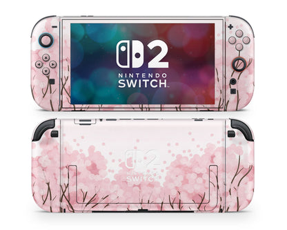 Lux Skins Nintendo Switch 2 Cherry Blossom Tree Nintendo logo Skins - Art Floral Skin
