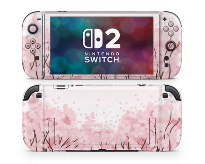 Lux Skins Nintendo Switch 2 Cherry Blossom Tree Hearts logo Skins - Art Floral Skin
