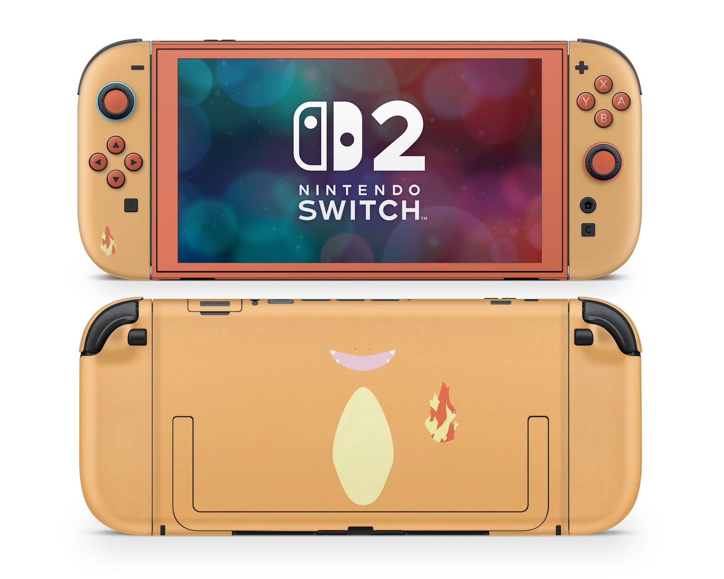 Lux Skins Nintendo Switch 2 Pokemon Charmander Minimalist Joycons Only Skins - Pop culture Pokemon Skin