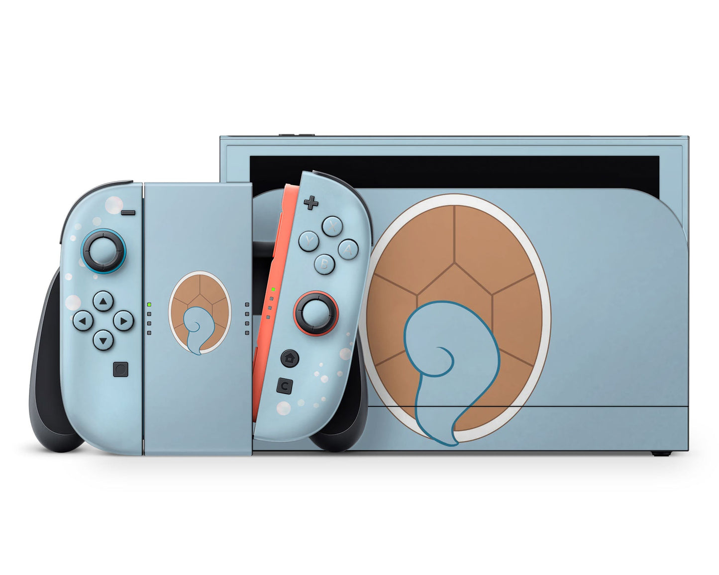 Lux Skins Nintendo Switch 2 Pokemon Squirtle Minimalist Full Set +Tempered Glass Skins - Pop culture Pokemon Skin