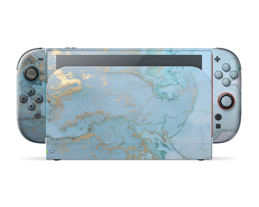 Lux Skins Nintendo Switch 2 Blue Marble Classic no logo Skins - Pattern Marble Skin