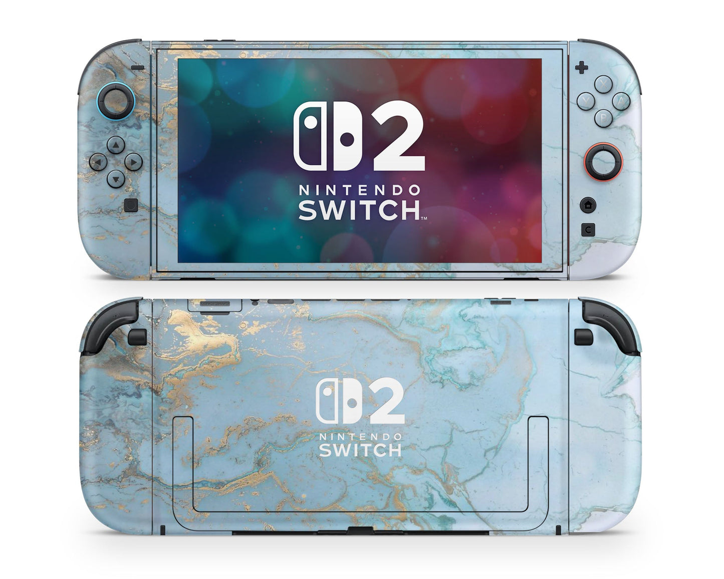 Lux Skins Nintendo Switch 2 Blue Marble Nintendo logo Skins - Pattern Marble Skin