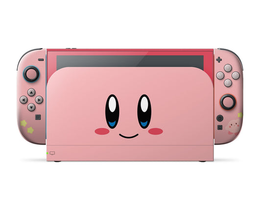Lux Skins Nintendo Switch 2 Kirby Pastel Pink Highlights Full Set Skins - Pop culture Kirby Skin