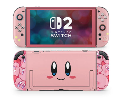 Lux Skins Nintendo Switch 2 Kirby Pastel Pink Highlights Joycons Only Skins - Pop culture Kirby Skin