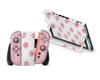 Strawberry Pattern Cute Nintendo Switch 2 Skin