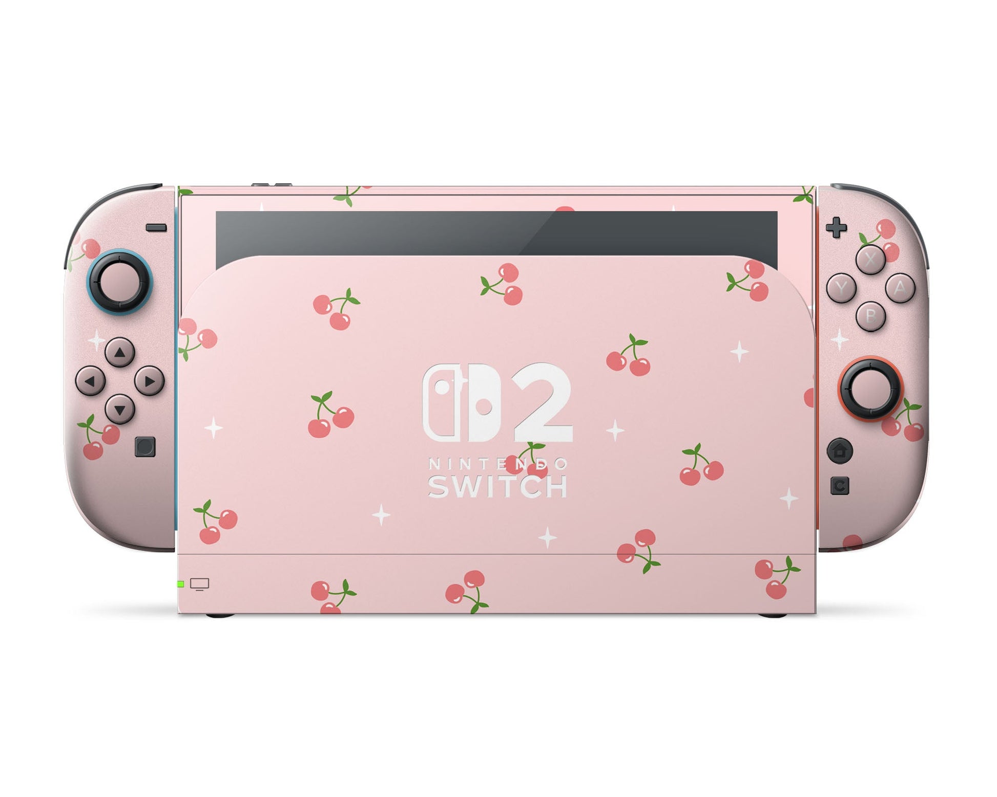 Lux Skins Nintendo Switch 2 Cherry Soft Pastel Pink Nintendo logo Skins - Pattern Fruits Skin
