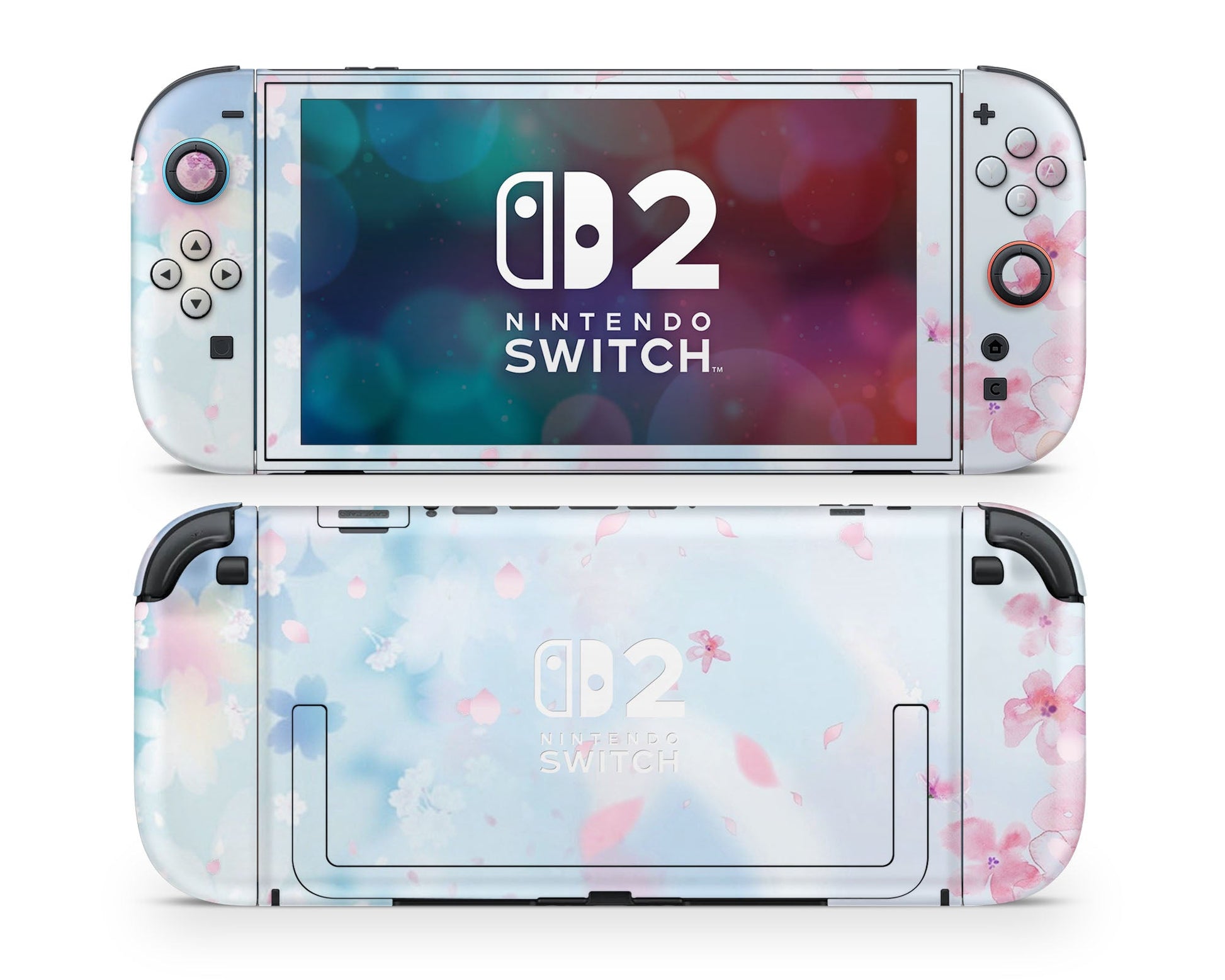 Lux Skins Nintendo Switch 2 Cherry Blossom Sakura Flower Nintendo logo Skins - Art Floral Skin