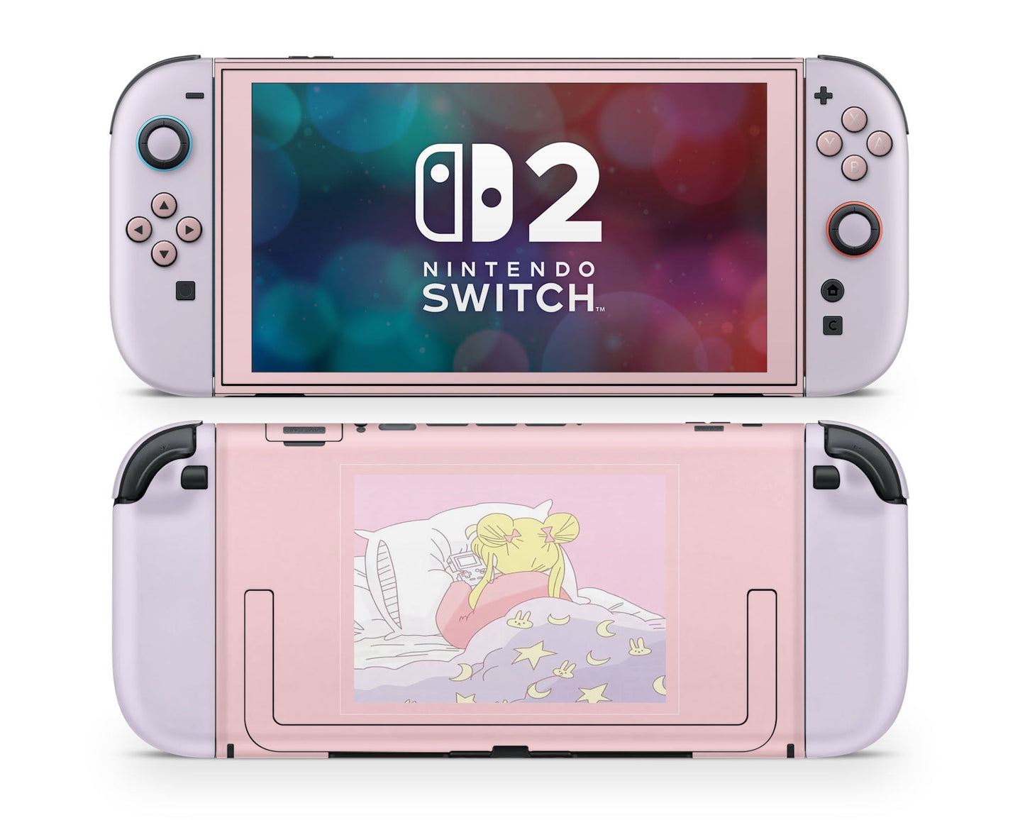Lux Skins Nintendo Switch 2 Sailor Moon Sleepy Gamer Girl Joycons Only Skins - Pop culture Sailor Moon Skin