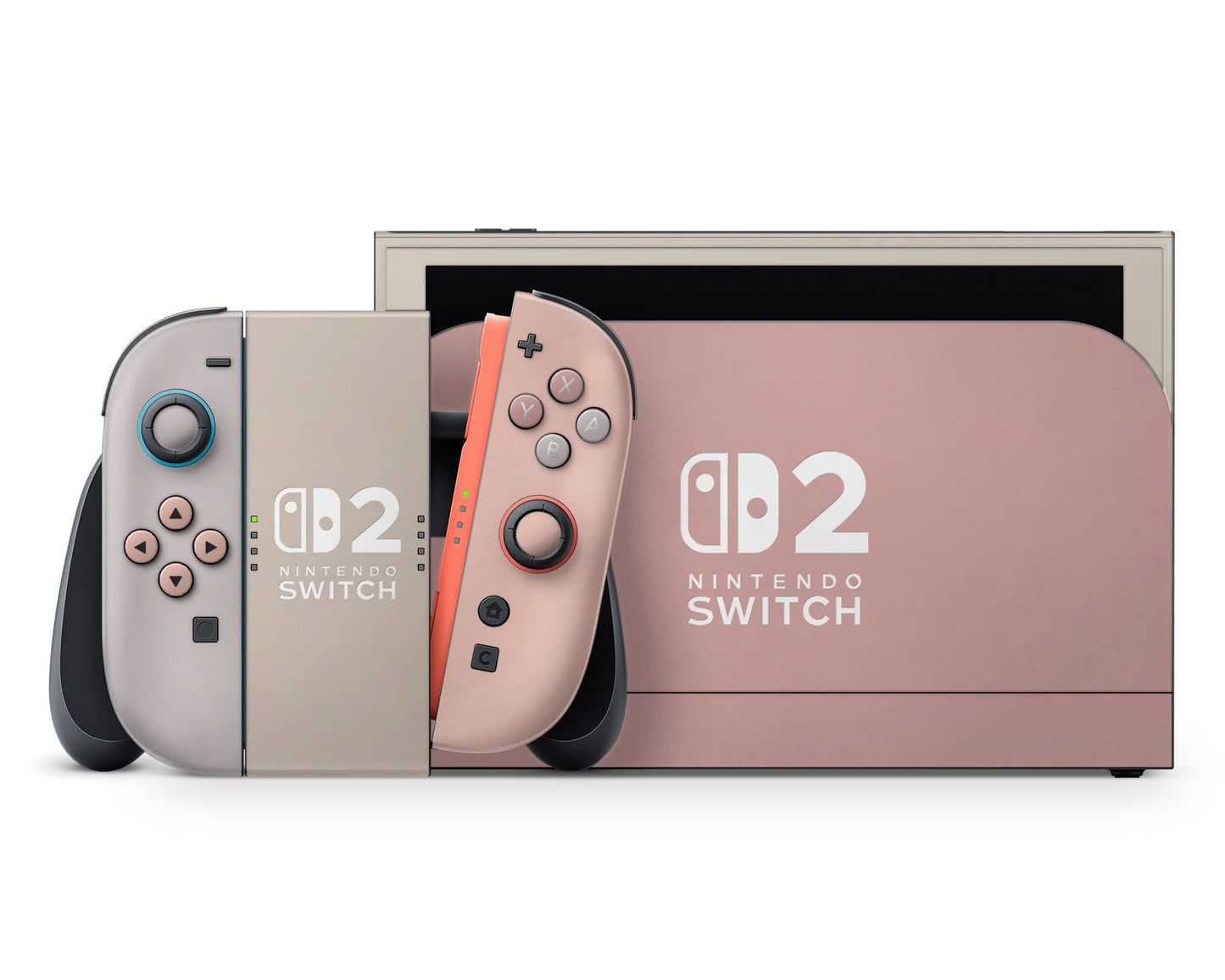 Lux Skins Nintendo Switch 2 Ceramic Rose Pastels Nintendo logo Skins - Solid Colours Colour Blocking Skin
