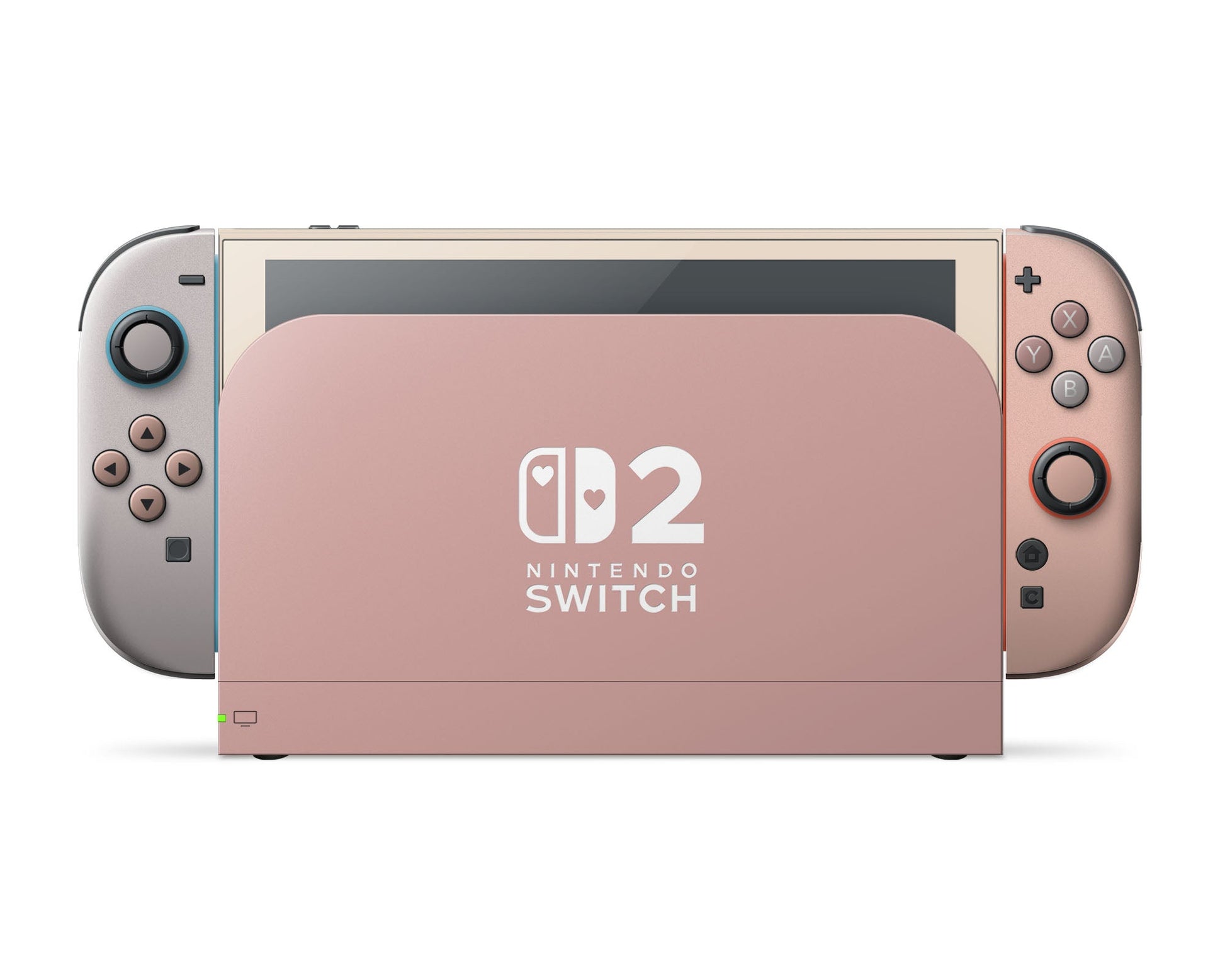 Lux Skins Nintendo Switch 2 Ceramic Rose Pastels Hearts logo Skins - Solid Colours Colour Blocking Skin