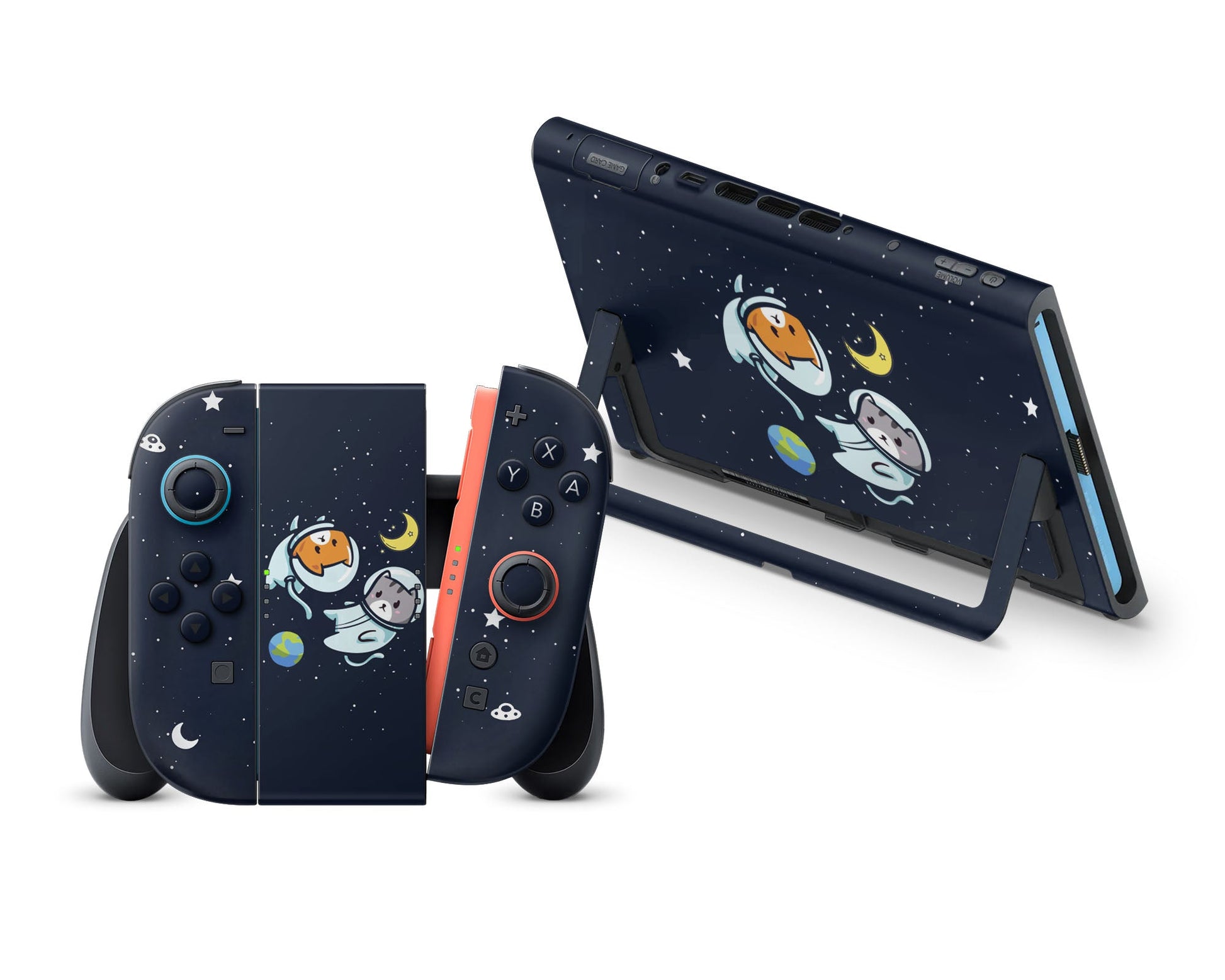 Lux Skins Nintendo Switch 2 Cute Space Kitty Cat Full Set Skins - Art Animals Skin