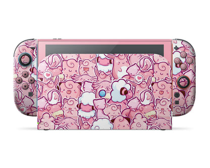 Lux Skins Nintendo Switch 2 Pokemon Pink Pattern Full Set Skins - Pop culture Pokemon Skin