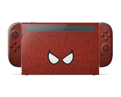 Lux Skins Nintendo Switch 2 Red Spiderman Webbing Full Set Skins - Pop culture Spiderman Skin