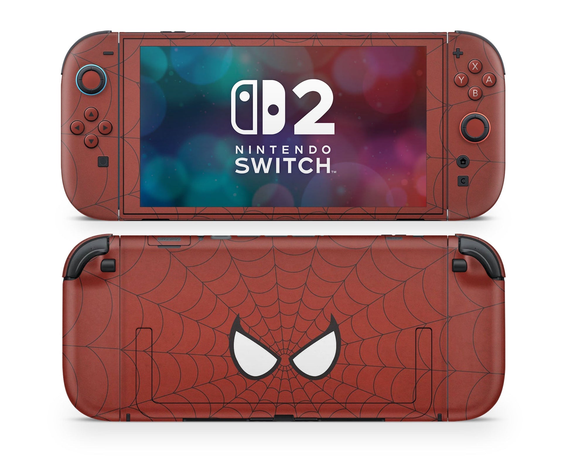 Lux Skins Nintendo Switch 2 Red Spiderman Webbing Joycons Only Skins - Pop culture Spiderman Skin
