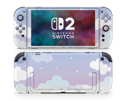 Lux Skins Nintendo Switch 2 Sweet Purple Lunar Clouds Classic no logo Skins - Art Clouds Skin
