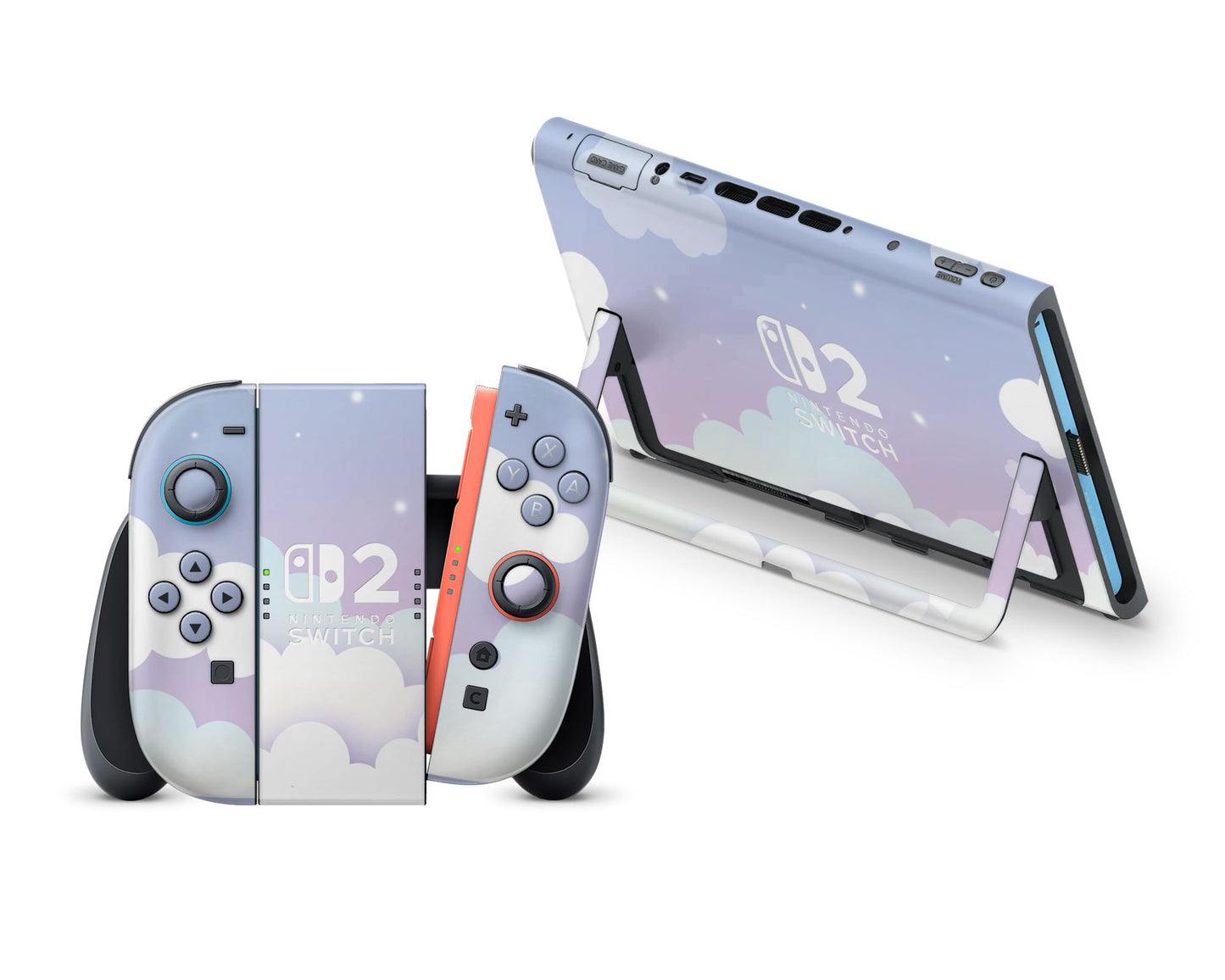 Lux Skins Nintendo Switch 2 Sweet Purple Lunar Clouds Nintendo logo Skins - Art Clouds Skin