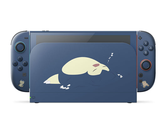 Lux Skins Nintendo Switch 2 Pokemon Snorlax Navy Blue Full Set Skins - Pop culture Pokemon Skin