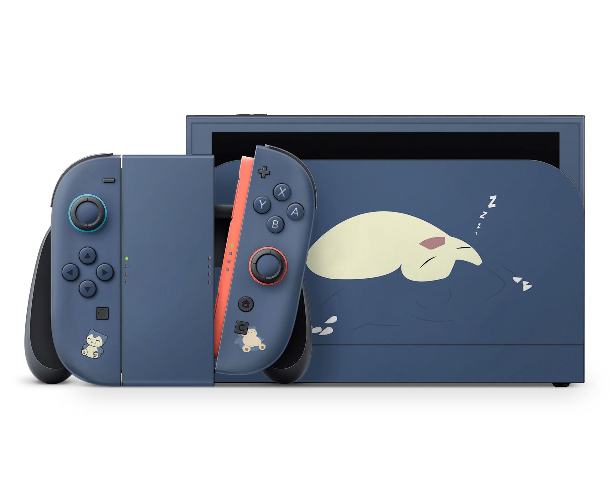 Lux Skins Nintendo Switch 2 Pokemon Snorlax Navy Blue Full Set +Tempered Glass Skins - Pop culture Pokemon Skin