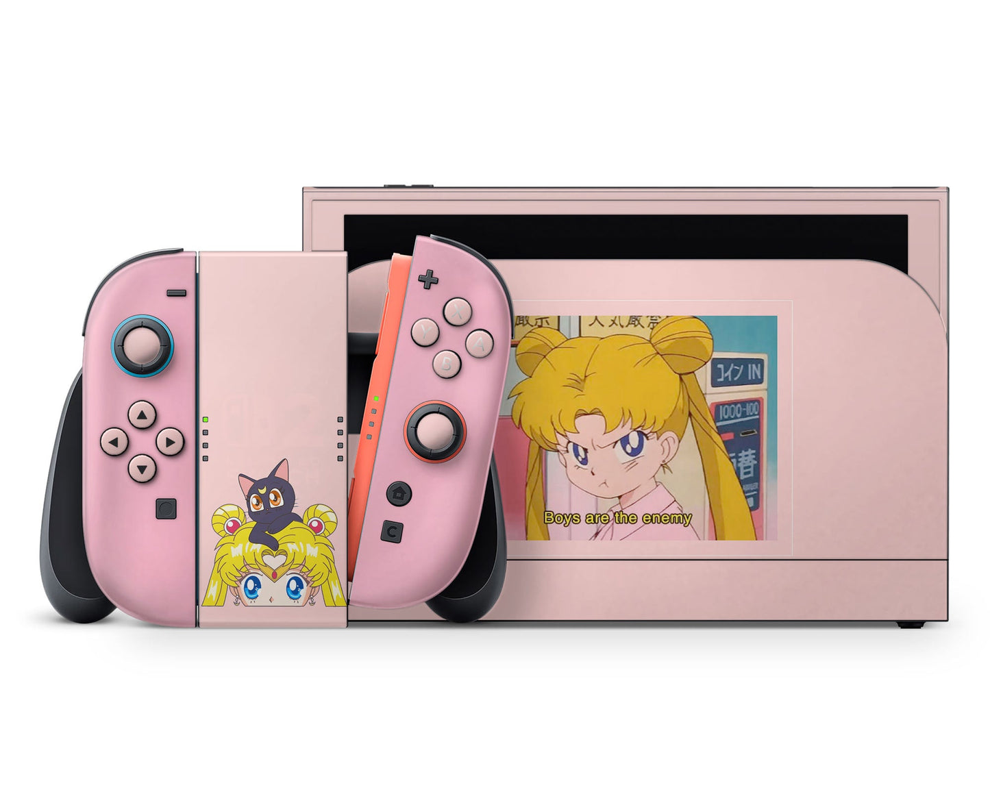 Lux Skins Nintendo Switch 2 Sailor Moon Boys are the Enemy Full Set +Tempered Glass Skins - Pop culture Sailor Moon Skin
