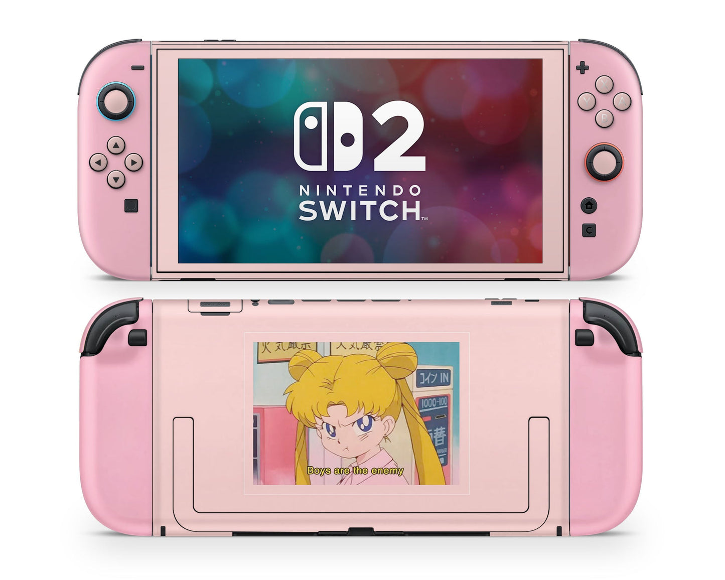 Lux Skins Nintendo Switch 2 Sailor Moon Boys are the Enemy Joycons Only Skins - Pop culture Sailor Moon Skin