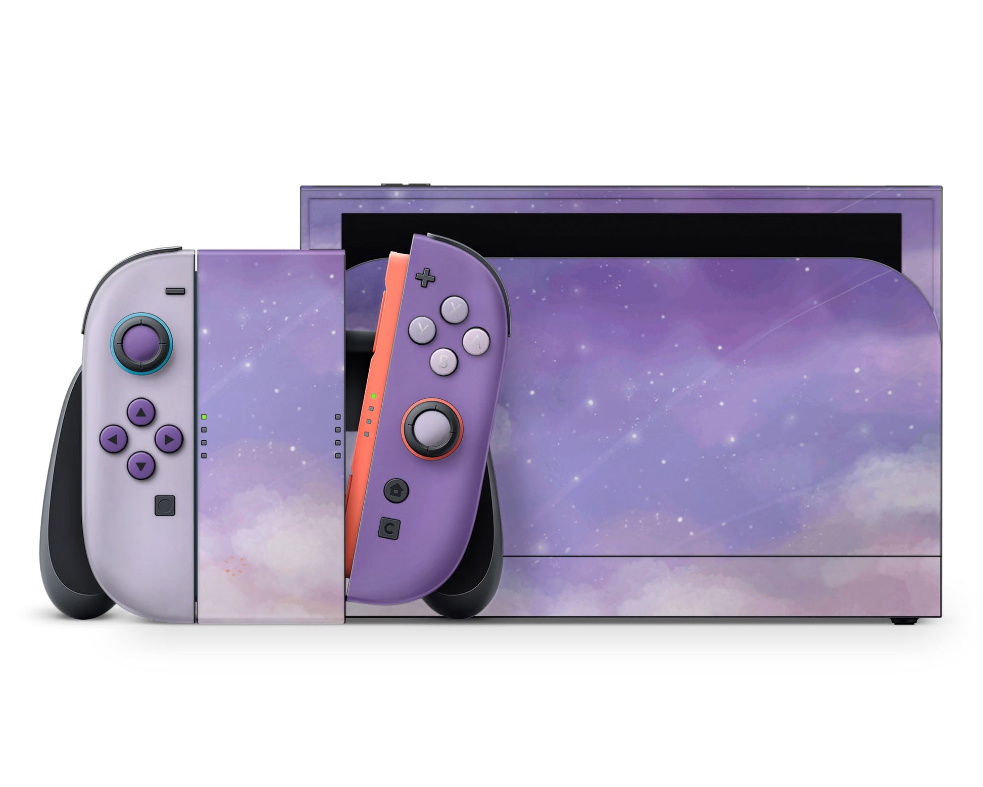 Lux Skins Nintendo Switch 2 Misty Lavender Clouds Classic no logo Skins - Art Clouds Skin